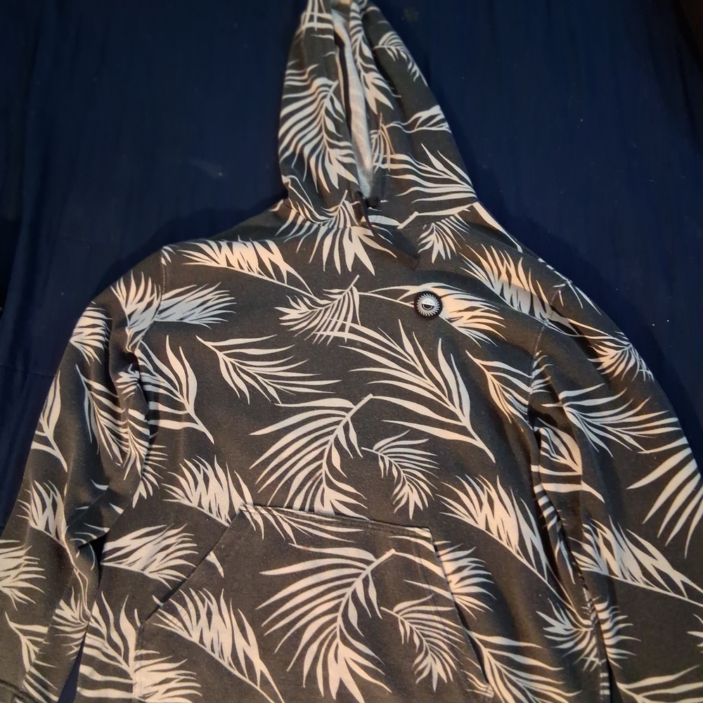 Hurley Black and White Palm Leaf Hoodie